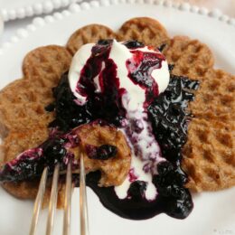 Waffles with Blueberry Compote