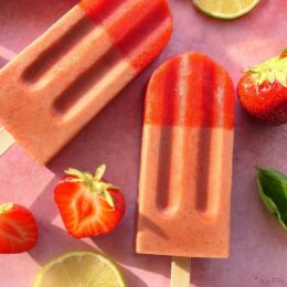 Strawberry,Basil & Lime Ice Lollies