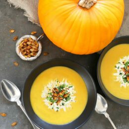 Ginger Pumpkin Soup & Roasted Spicy Seeds