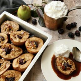 Toffee Baked Blackberries & Pears